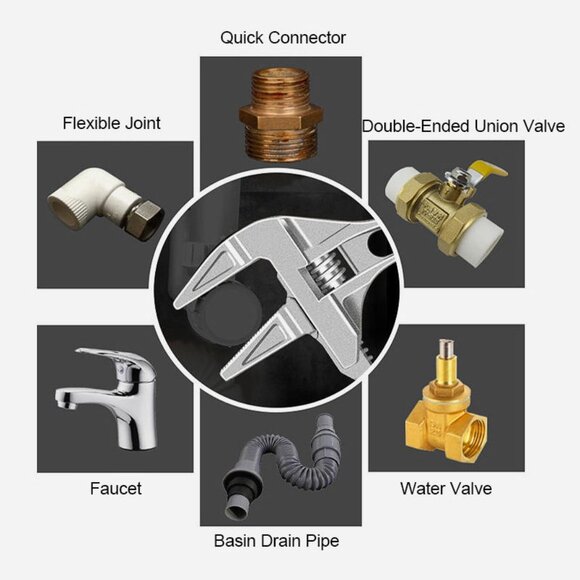 High Quality Alloy Adjustable Wide Jaw Spanner Tool Large for Bathroom Nut Openi - Picture 3 of 13